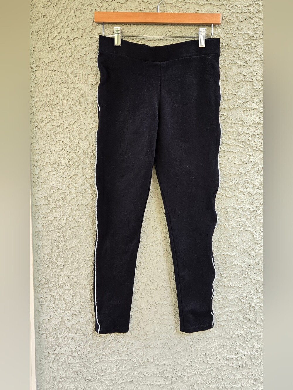 Contempo Black Side-Stripe Leggings